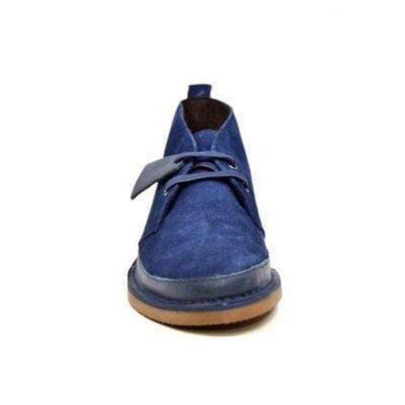 British Walkers Cambridge Men's Blue Suede Desert Boots - Picture 4 of 7